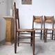 Série de 6 chaises paille et chêne beauche