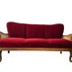 Vintage red wine baroque armchair/sofa/lounge with caning