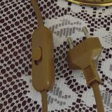 French antique brass goose neck table lamp with white opaque glass shade 5468.