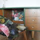 Restored office, 60/70 year, forest green and ancient flowers