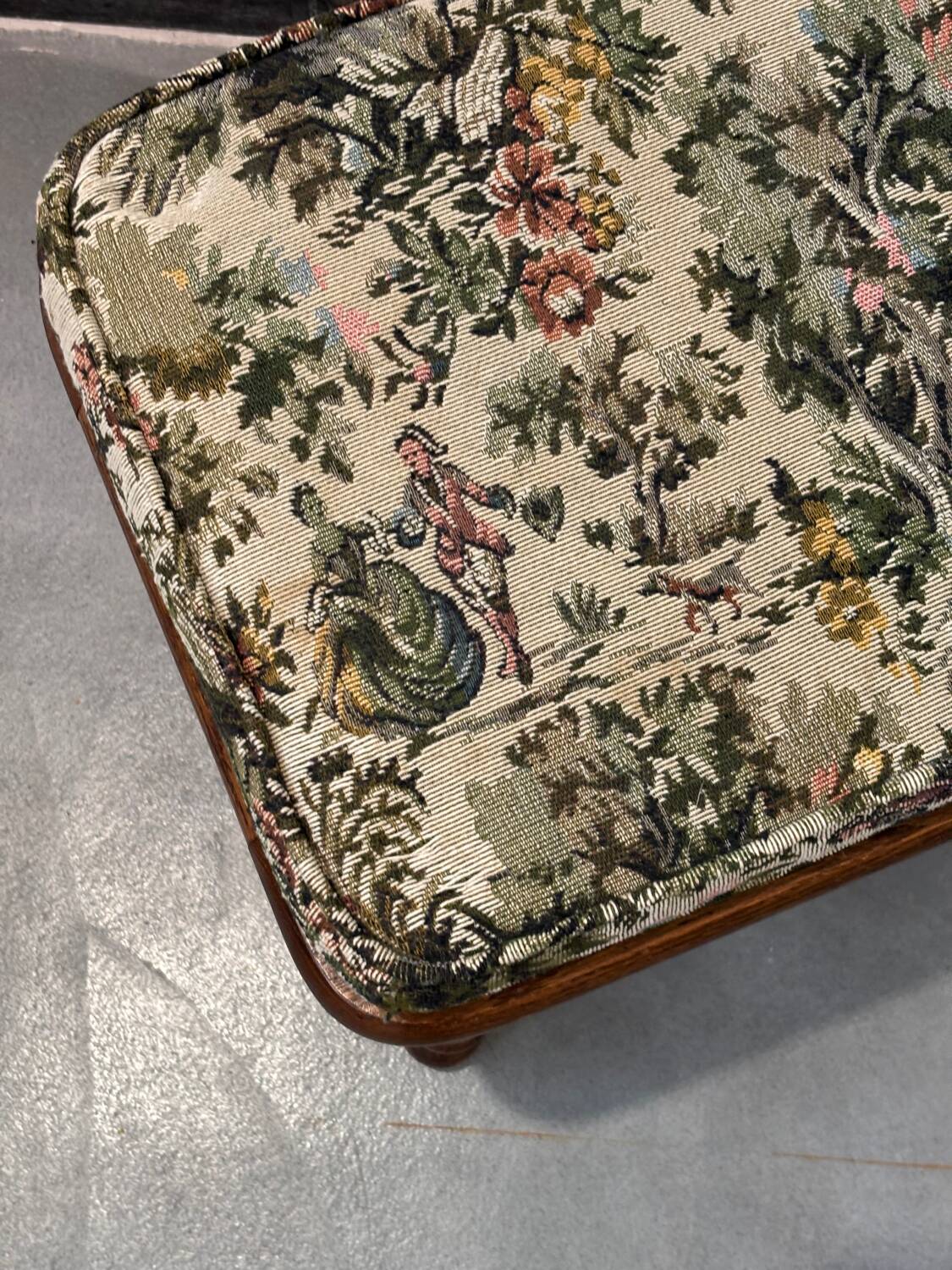 Wooden stool with cushion