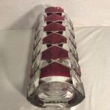 Old molded glass vase rose violet style art deco decoration vintage