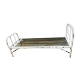 Folding iron boarding school bed
