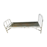 Folding iron boarding school bed