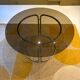 Smoked glass and chrome table, 1970.