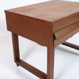 Sewing Table With Wheels Made In Teak, Danish Design From 1960s