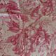 Vintage cotton tablecloth with birds and pink flowers 135 X 145 cm