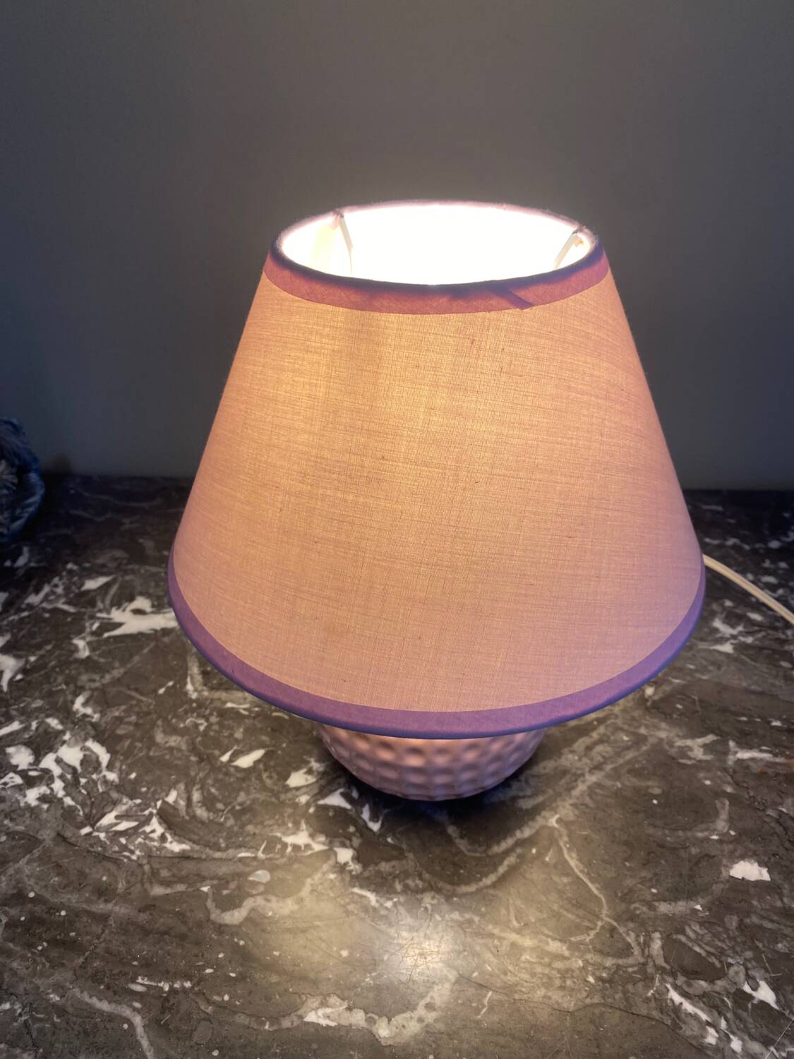 Vintage pink ceramic lamp