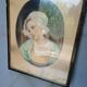 Tableau pastel portrait jeune fille XIXth signé