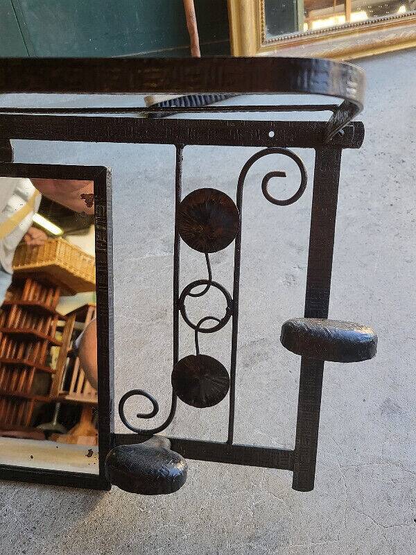 Porte manteaux miroir en fer forge