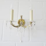 Wall lamps set made of crystal glass