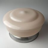 Vintage pink glass ceiling lamp, Italy, 1950s