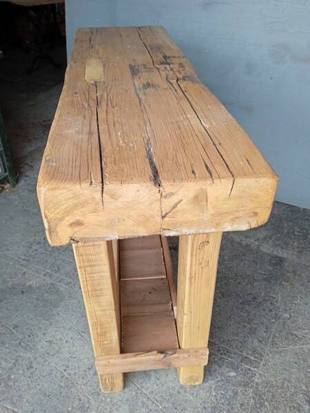 Brutalist console 120 cm solid wood