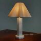 Vintage marble table lamp with linen shade
