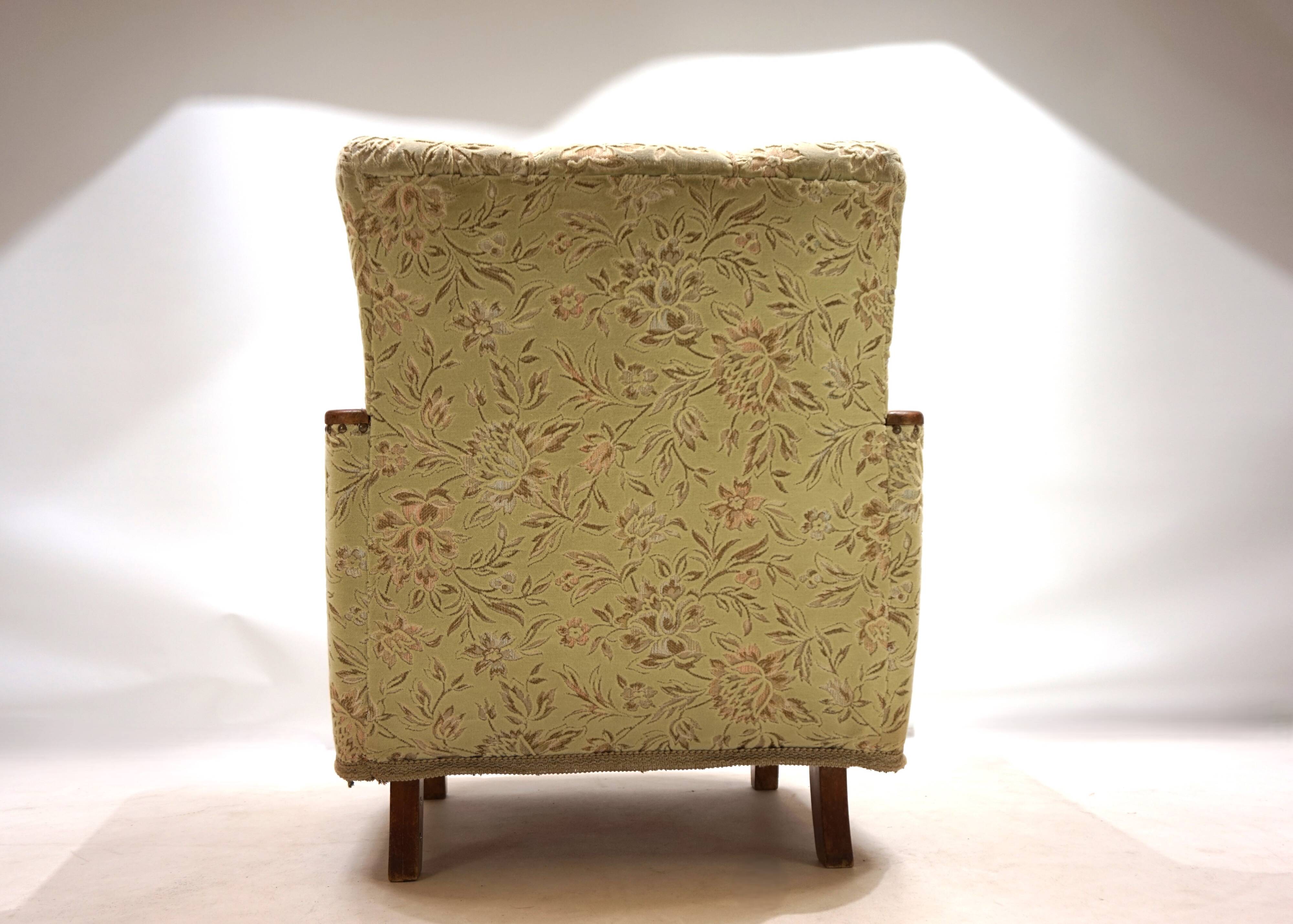 Fauteuil de salon Art Déco en jacquard de velours, 1930