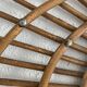 Vintage 1960s sunburst rattan ortf style spiral eye mirror - 90 x 67 cm