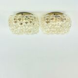 Mid-Century Amber Bubble Glass Wall Lights by H.Tynell for Limburg, 1970s