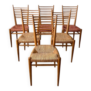 6 chaises paillées Genevieve