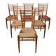 6 chaises paillées Genevieve Pons