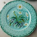 Lot of old majolica plates, flower décor, from Villeroy & Boch