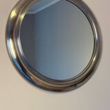 Miroir rond en métal , Italie années 1970