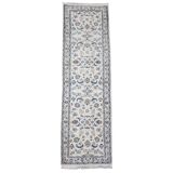 Predominantly white and blue runner 280x75cm