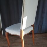 Chaise en merisier et tissus style régence