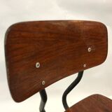 Vintage industrial children's chair, school chair, Dutch design