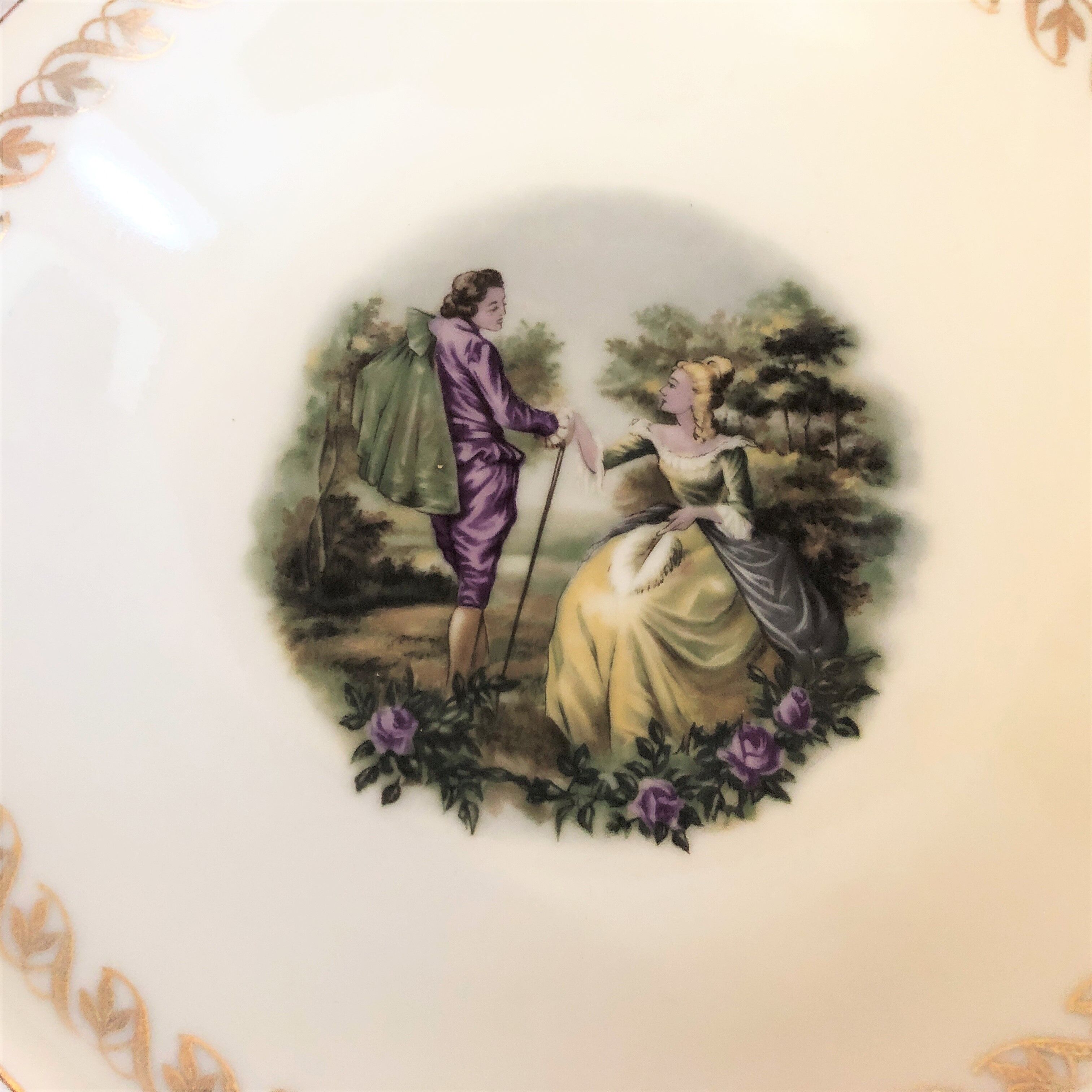 Compotier dish on porcelain piedouche mehun on yevre la gazelle retro