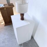 Brutalist walnut table lamp 1950