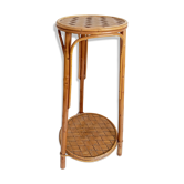 Table d'appoint, support à plante en bois, bambou et roseau, années 1960