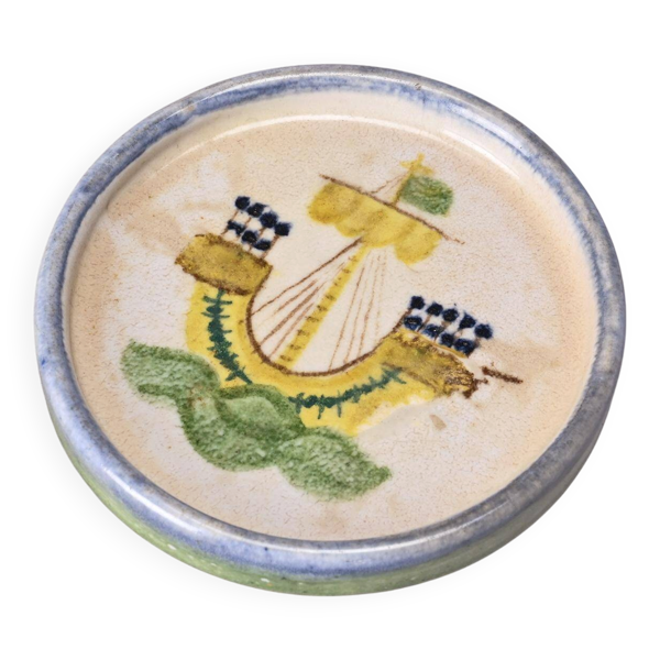 Coupelle décorative en céramique émaillée, vers 1950