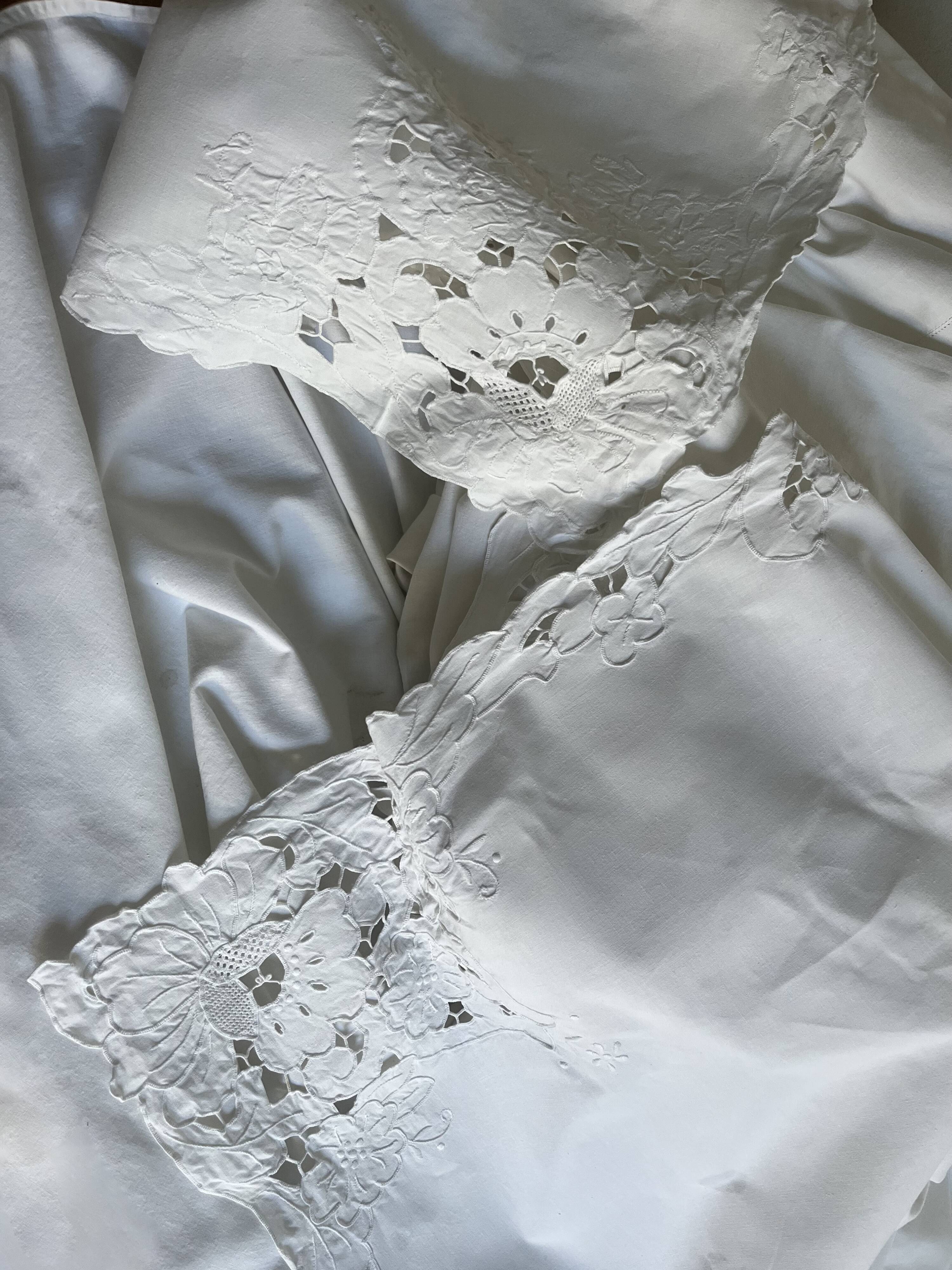 Old embroidered fabric, antique linen