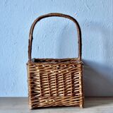 Panier de pique-nique vintage - porte-bouteilles en osier