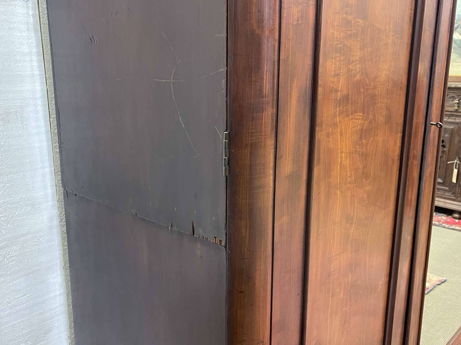 19th-century Victorian English bedroom wardrobe in mahogany.