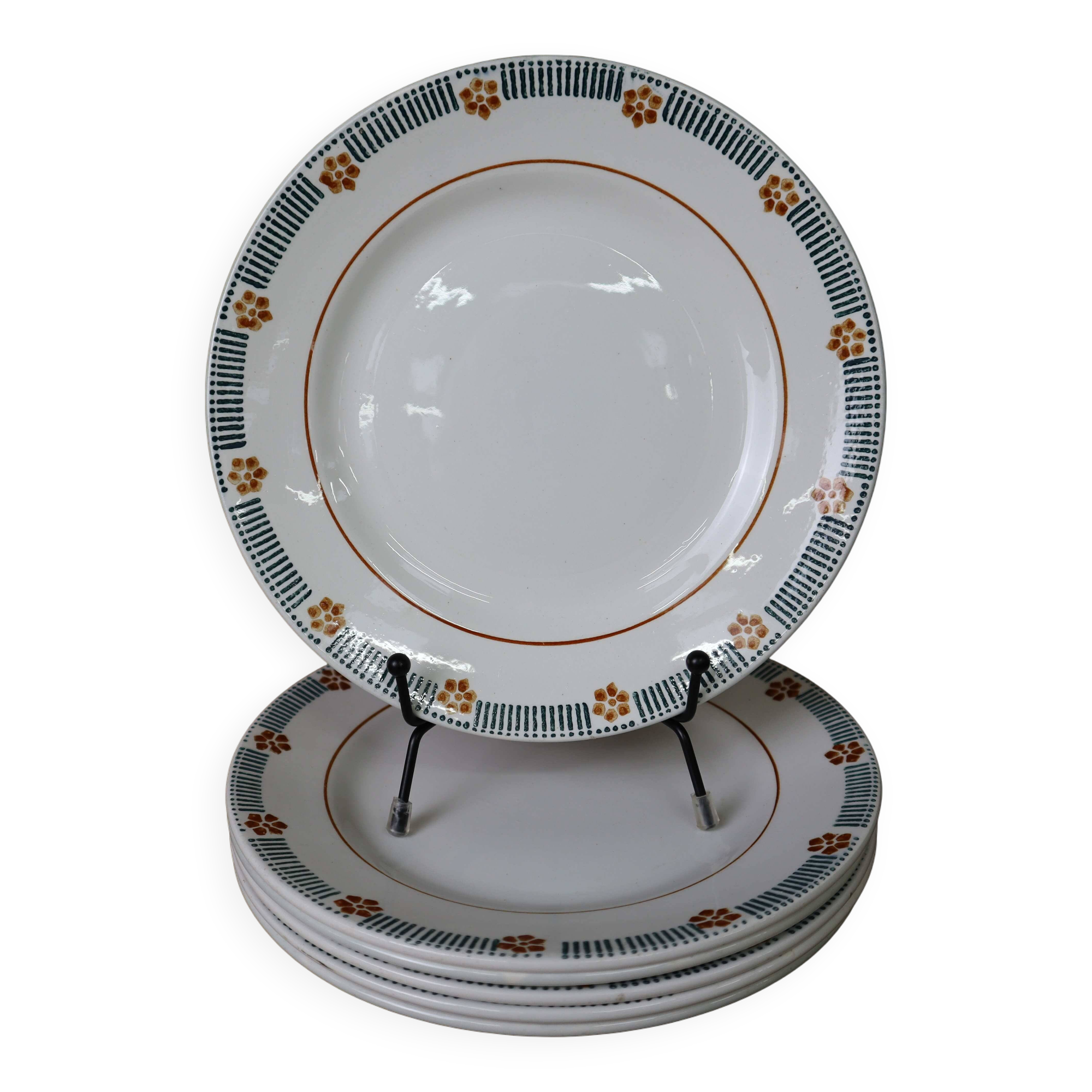 Set of 6 St Amand Céranor dessert plates Parame model