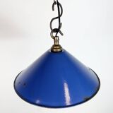 Industrial Blue Enamel Factory Pendant Lamp, 1950s