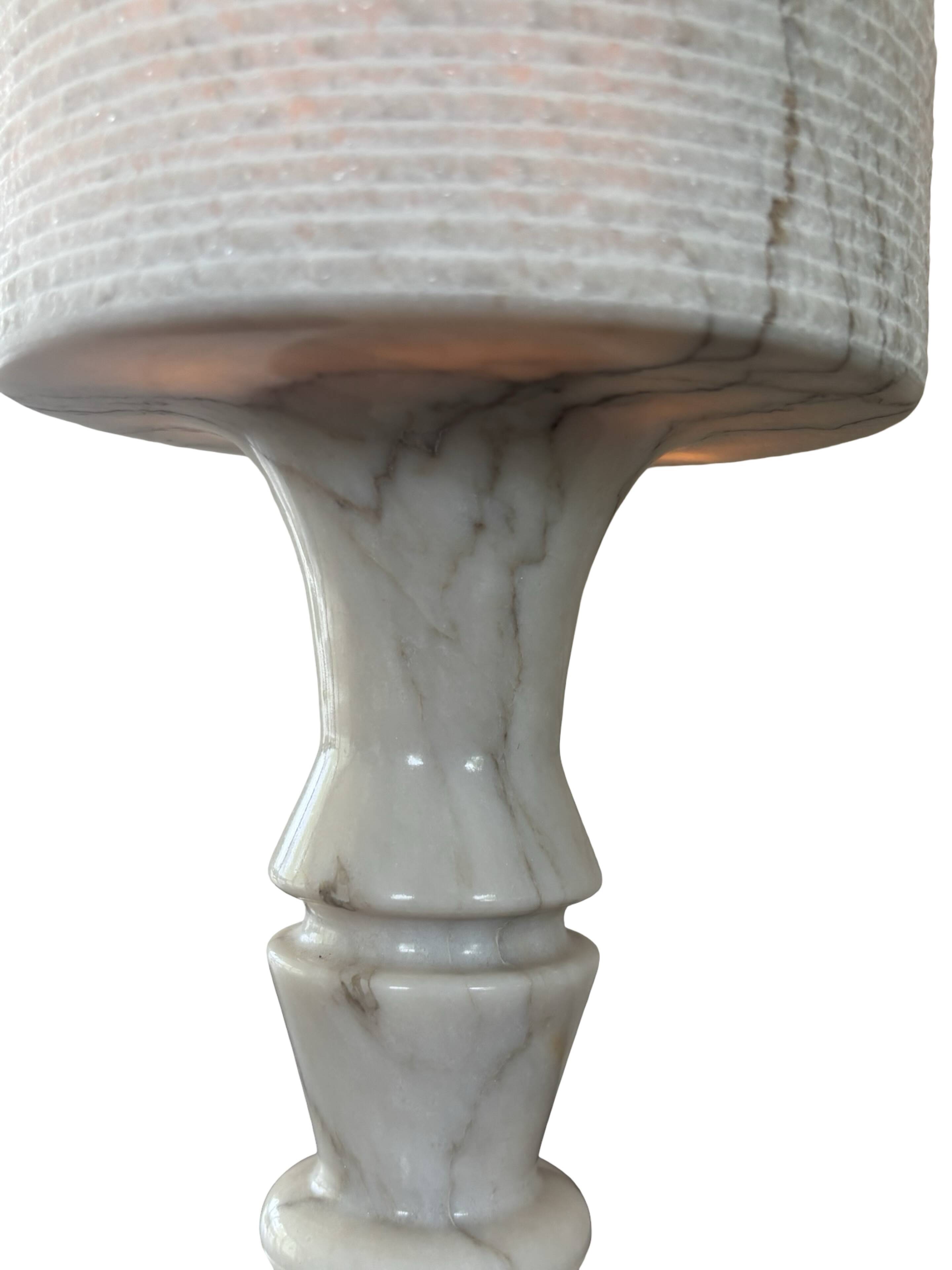 Vintage table lamp alabaster lamp, Italy 1960 minimalist
