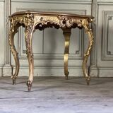Table in wood sculpted and golden style Louis XV around 1880
