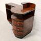 Italian rationalist walnut sideboard with red Bakelite handles, circa 1930