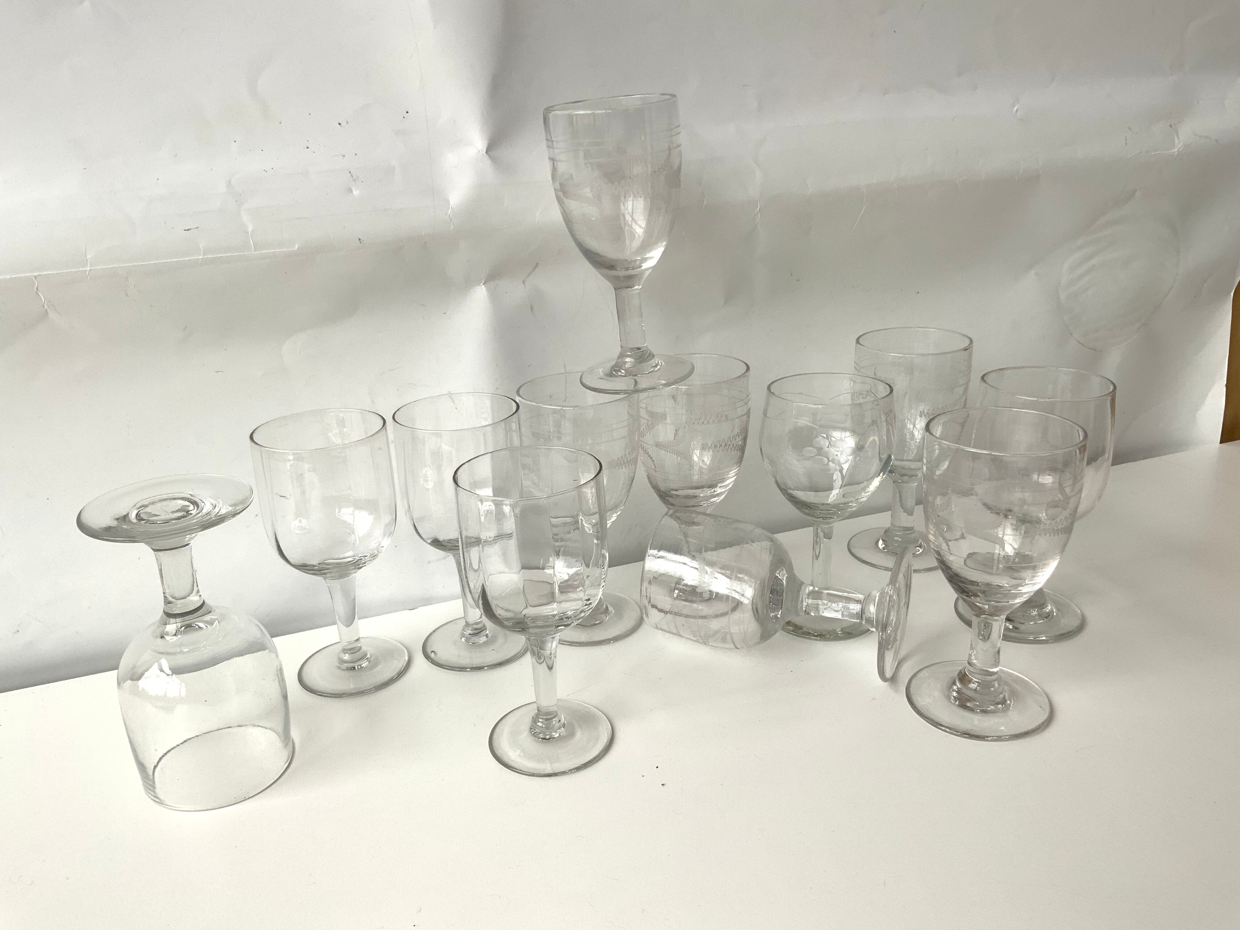 12 mismatched glasses