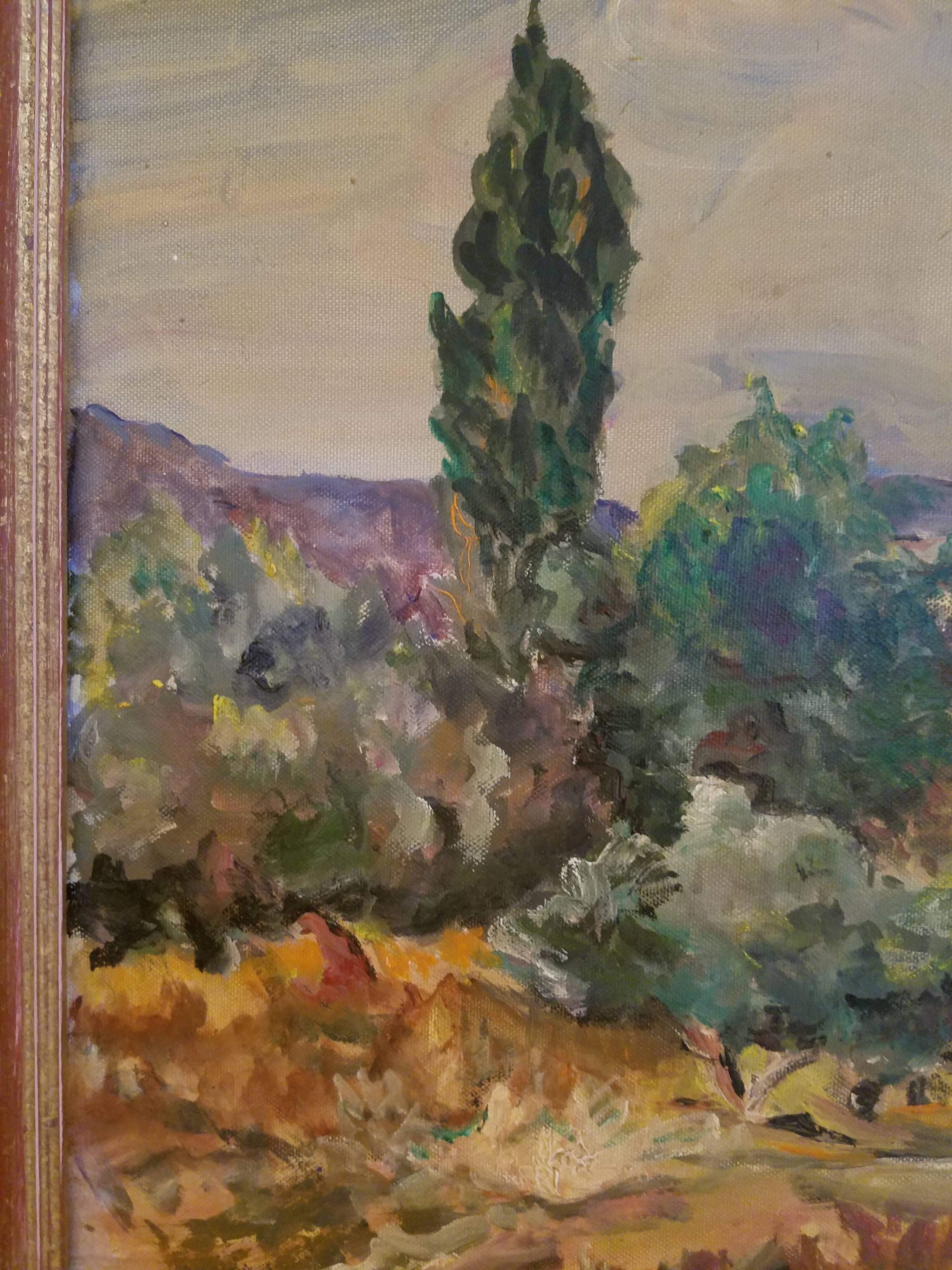 Peinture à l'huile paysage de Provence