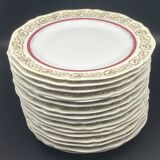 Limoges plates with gilding and burgundy rim – 1024DA3
