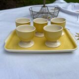 5 egg cups and their serving tray Villeroy and Boch