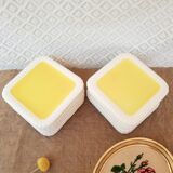 Longwy France Yellow Dessert Service