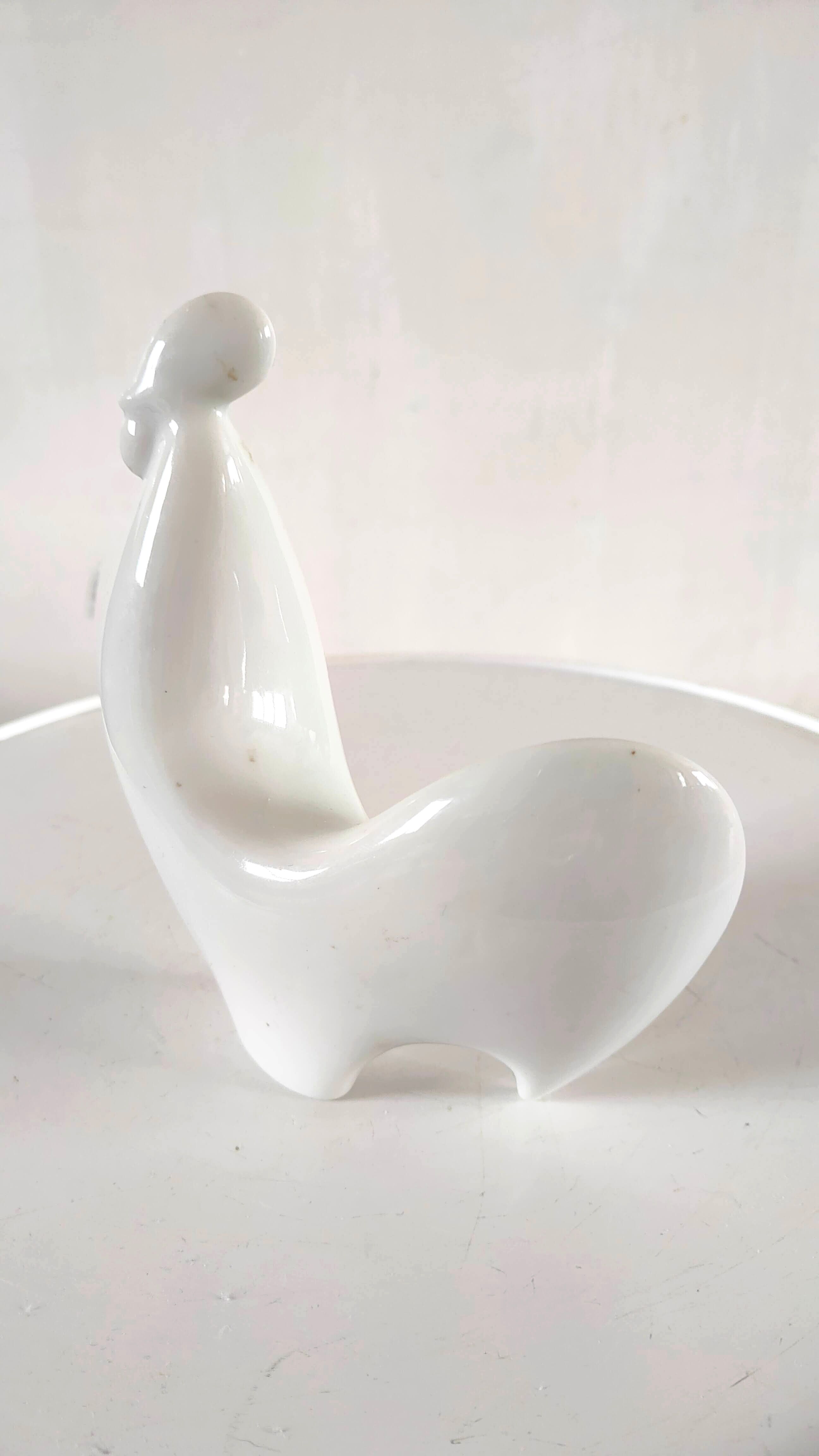 Coq stylisé en céramique design années 70