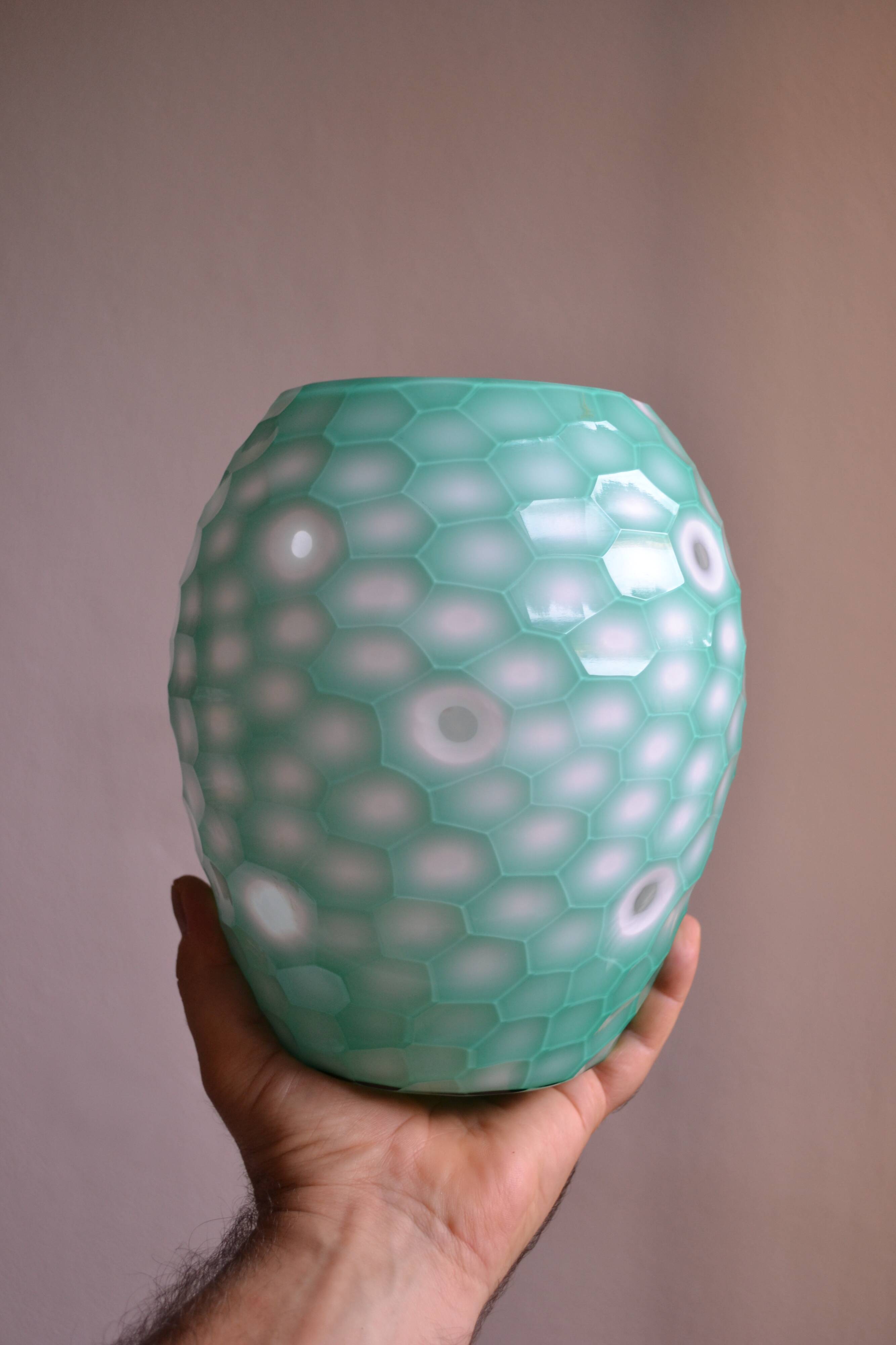 Celadon size multilayer glass vase