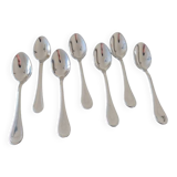 Guy Degrenne, France - Series of 7 mocha spoons - Stainless steel - Verlaine mirror model