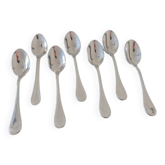 Guy Degrenne, France - Series of 7 mocha spoons - Stainless steel - Verlaine mirror model