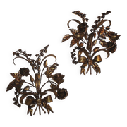 Paire de bougeoirs à double applique Hans Kögl, années 1960
